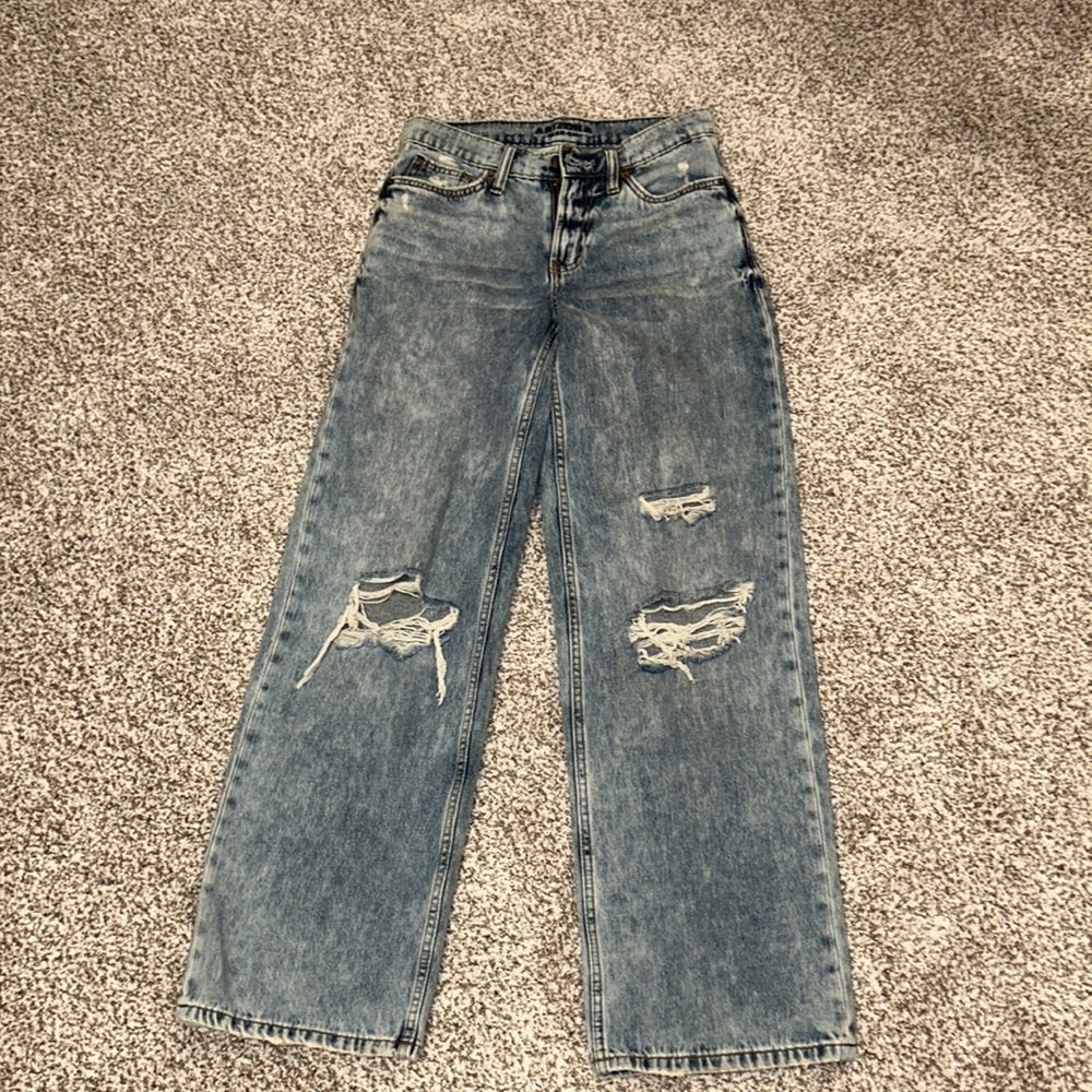 Arizona jean co light blue jeans long legged wide bottom high waisted